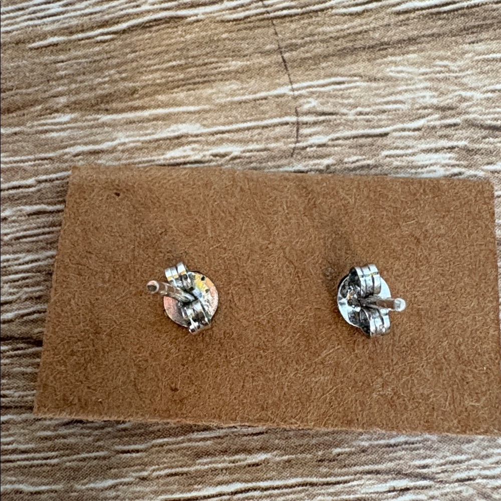 Teardrop Moonstone Silver Stud Earrings - Picture 4 of 7